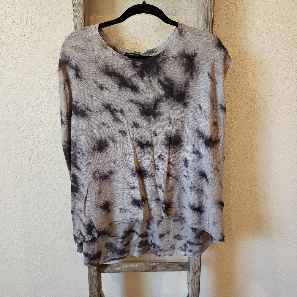 Acrobat Women's Grey and Black Pattern Tank Top- Size Medium